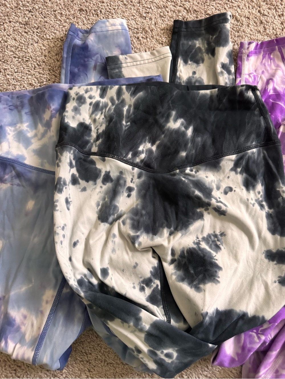 Vitality Tie-Dye Leggings - Purple, Black & Gray - Picture 8 of 9